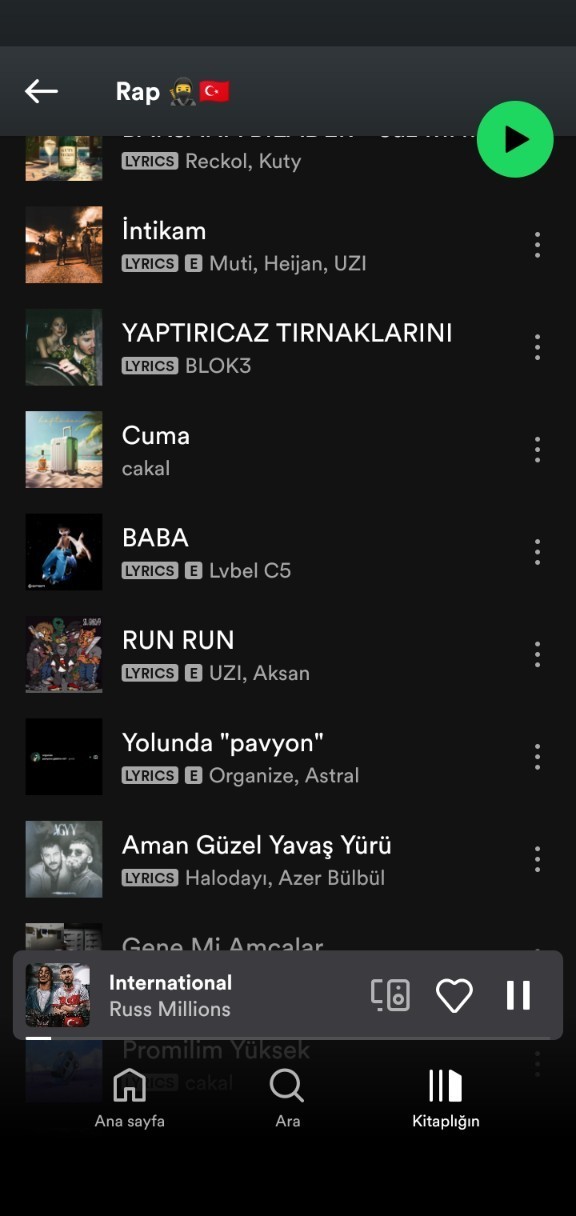 Spotify listelerinizde neler var?