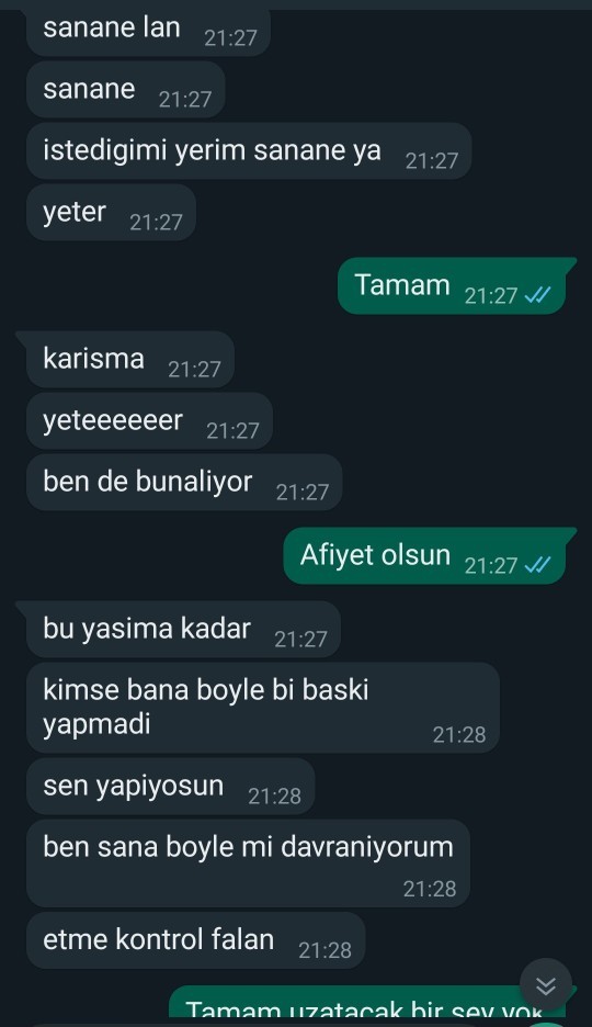 Bu mesajlara göre bu kız hasta olabilir mi?
