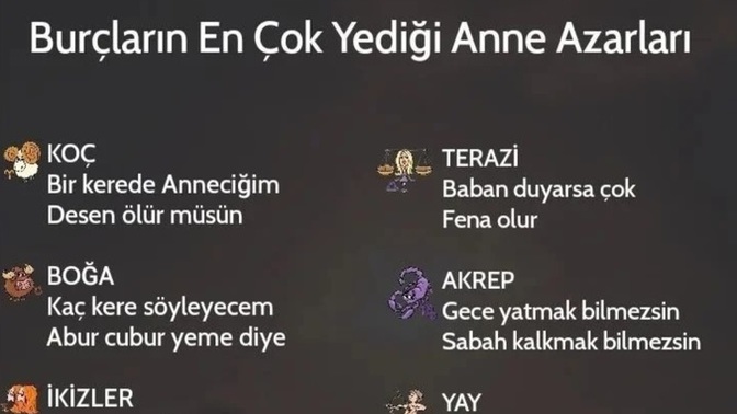 Burçlara göre anneniz sizi nasıl azarlar?
