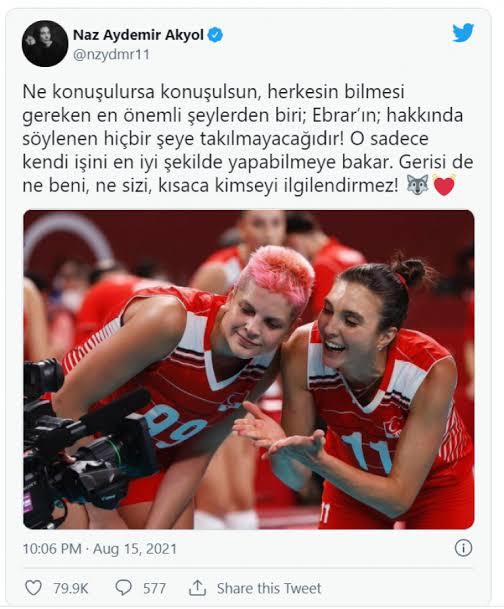 Milli voleybolcu Ebrar Karakurtun haklılık payı hakkında düşünceleriniz?