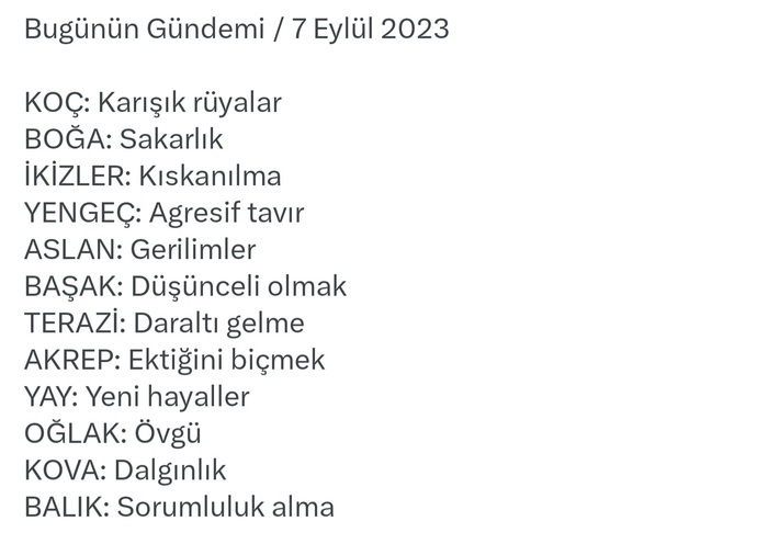 Burcunuzun bugünkü gündemi nedirr?