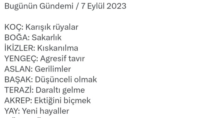 Burcunuzun bugünkü gündemi nedirr?
