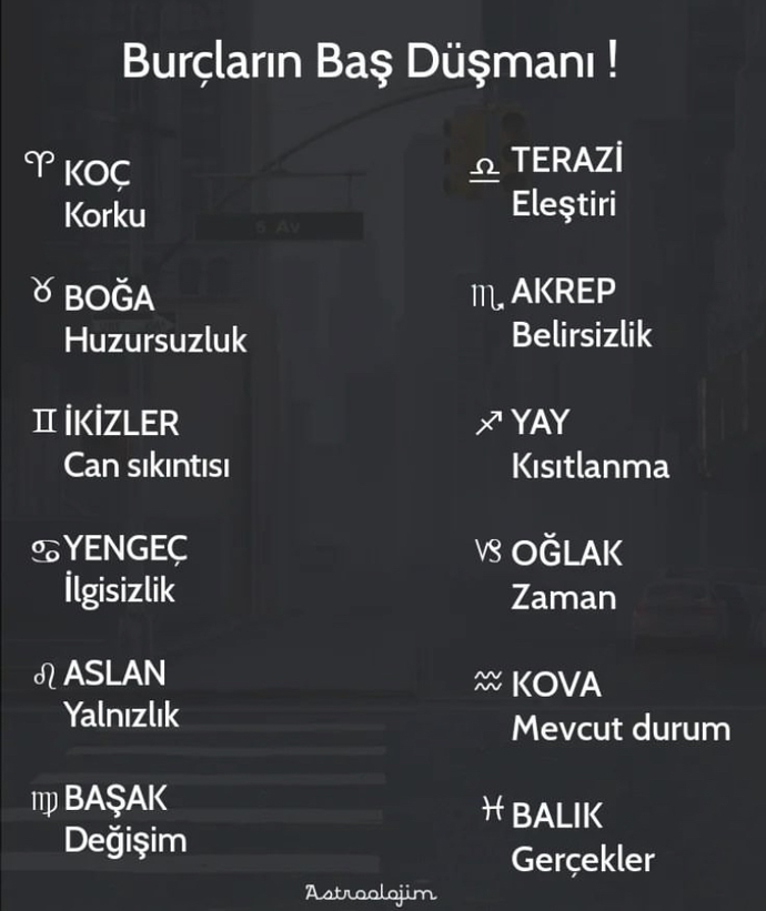 Burçların baş düşmanı nedir?