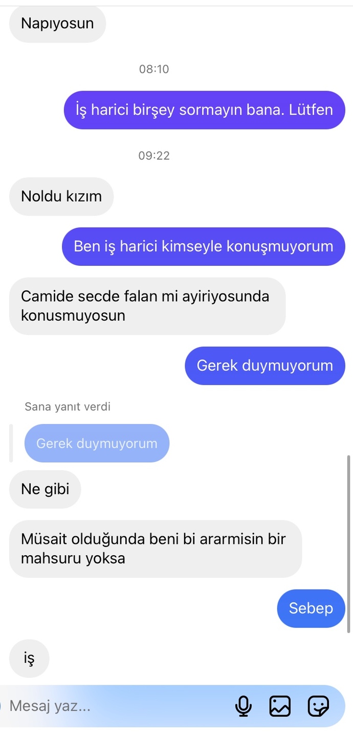 Biraz ağır olmak istiyorum. İş yerindeki çocuğa böyle cevap vermek ego belirtisi mi?