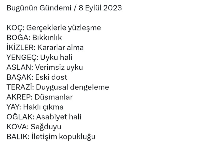 Burcunuza göre bugünkü gündeminizde ne var?