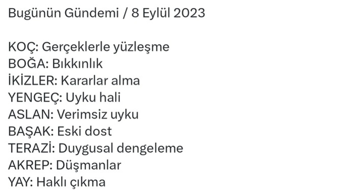 Burcunuza göre bugünkü gündeminizde ne var?