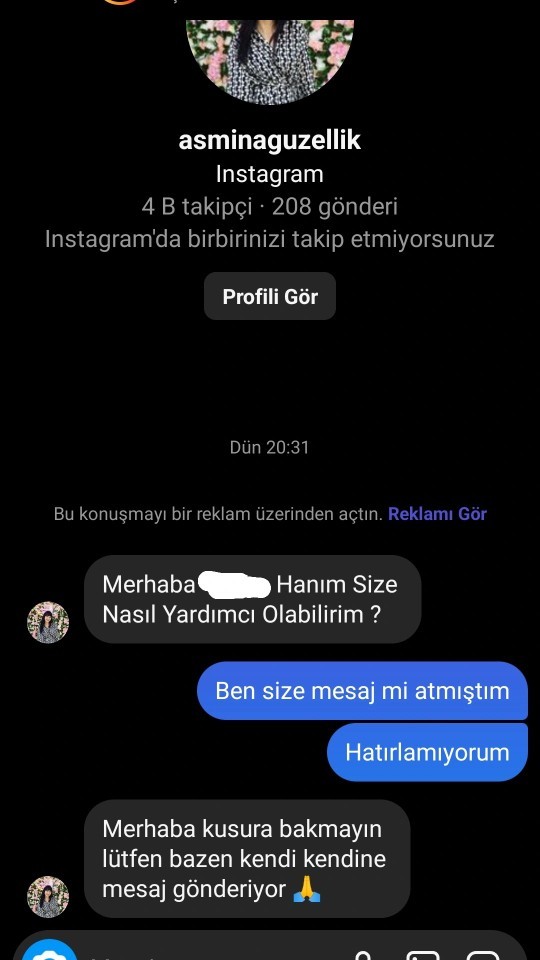 Bugün iki defa böyle mesajlar aldım?