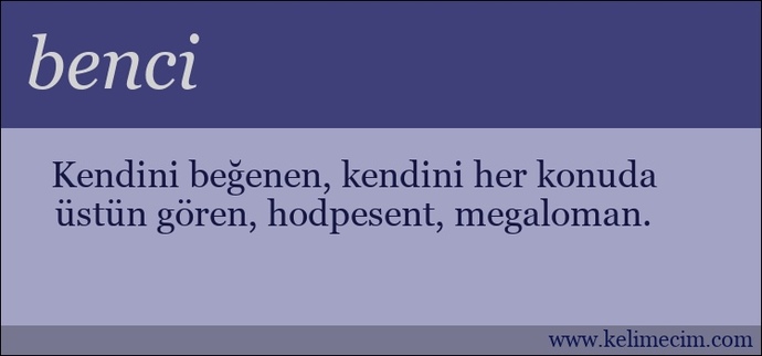 Sizce Benlik nedir?