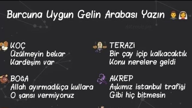 Burcuna göre gelin arabası yazın ne olmalı?