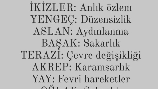 Burcunuzun bugünkü gündemi nedir?