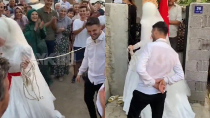 Damada tasma takarak eve götüren gelin! Böyle adetler saçmalıktan ibaret değil mi?