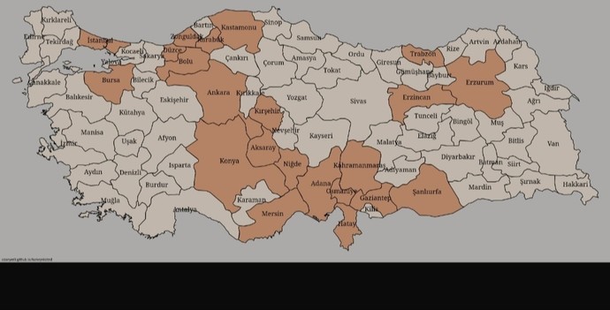 Türkiyedeki hangi illere gittiniz?