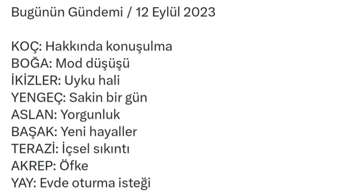 Burcunuzun bugünkü gündeminde ne var?