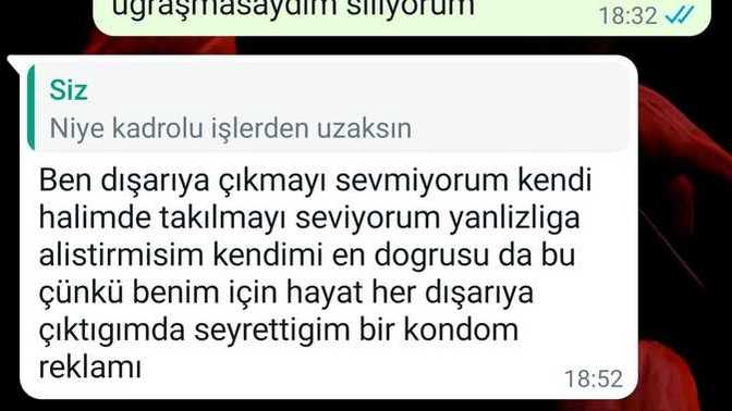 Hiç dışarıya çıkmayan arkadaşımdan aldığım cevap?