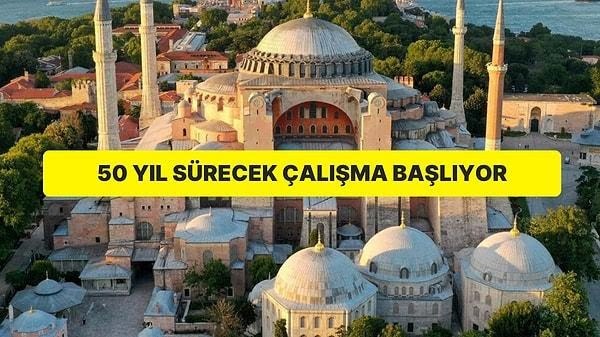 Ayasofya Cami minareleri deprem yüzünden 50 yıl sürecek restorasyon görecekmiş sizce de bu süre çok uzun değil mi?