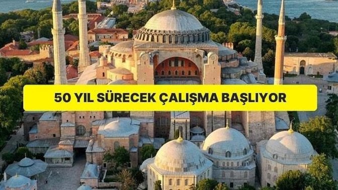 Ayasofya Cami minareleri deprem yüzünden 50 yıl sürecek restorasyon görecekmiş sizce de bu süre çok uzun değil mi?