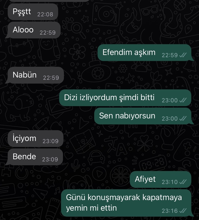 Saatler sonra yazan sevgili sevgili midir?