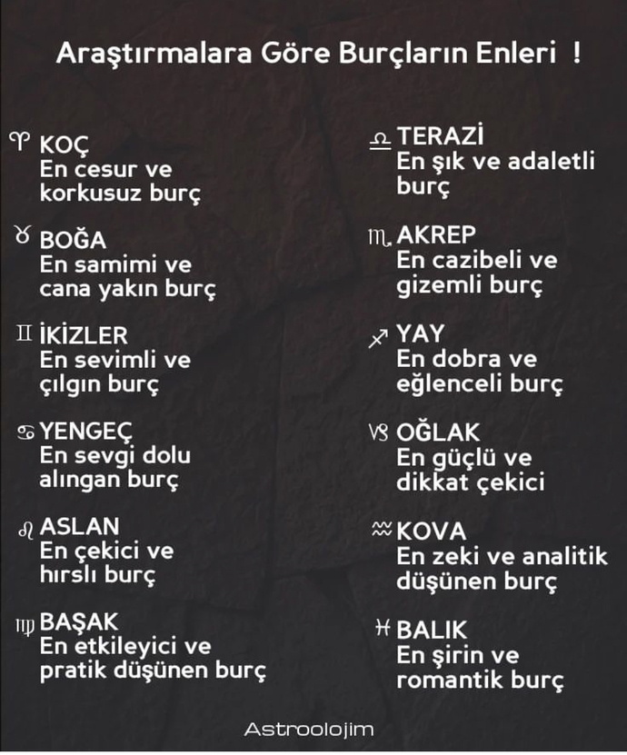 Burçların enleri! Sizin burcunuz hangisi?