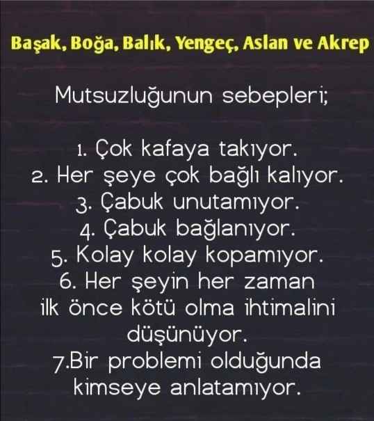 Burçların Mutsuzluk sebepleri Nelermiş?