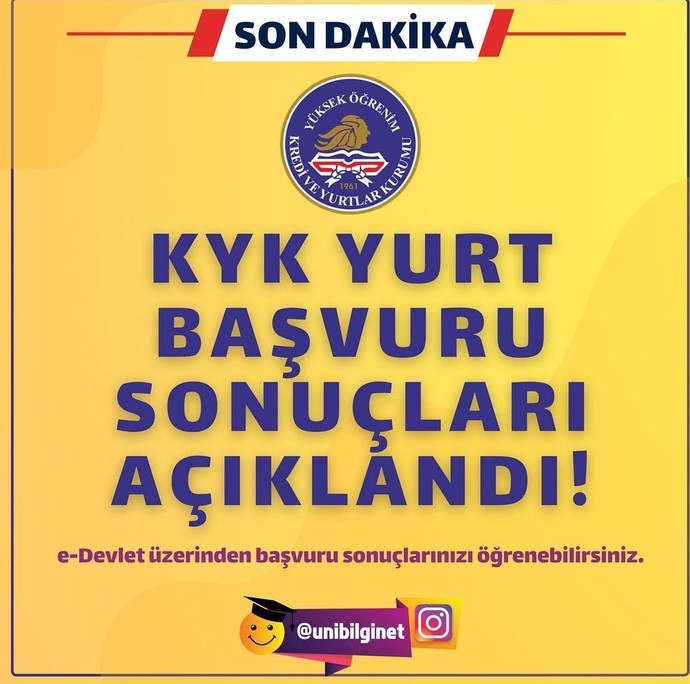 KYK Yurt başvuru sonuçları açıklandı. Size yurt çıktı mı, kaçıncı yedektesiniz?