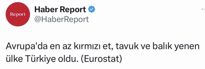 Avrupa’da en az kırmızı et, tavuk, balık yenen ülke Türkiye oldu. Haftada kaç kez et tüketiyorsunuz?