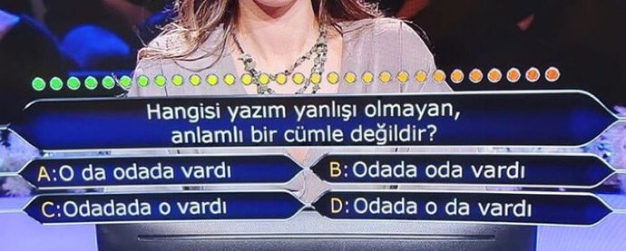 Kim milyoner olmak ister sorusu?