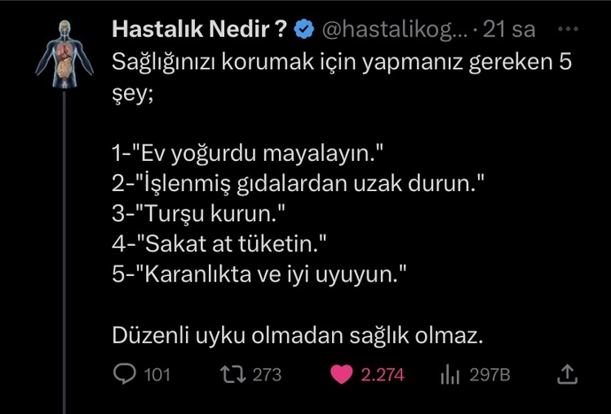 Sağlığımızı korumamız için yapmamız gerekenler! Sizler hangilerini yapıyorsunuz?