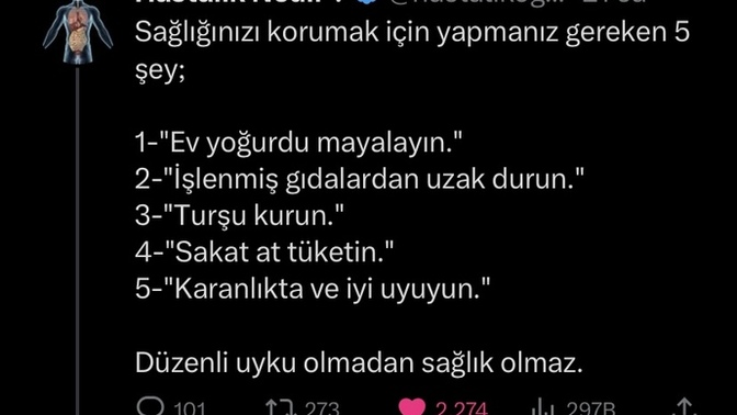 Sağlığımızı korumamız için yapmamız gerekenler! Sizler hangilerini yapıyorsunuz?
