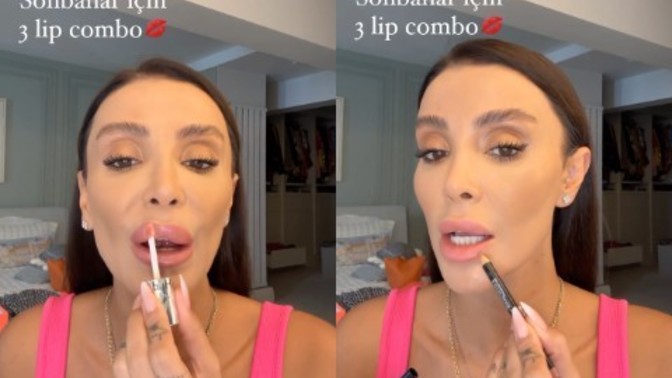 Özge Ulusoy’un sonbahar için 3 farklı dudak stili 💋💄 Sizin favoriniz hangisi oldu, sizce 3'ü arasında fark var mı?
