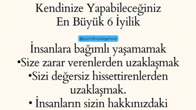 Kendinize ne gibi iyilikler yapıyorsunuz?