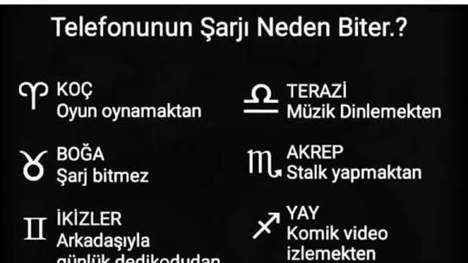 Burcuna göre telefonunun şarjı neden biter?