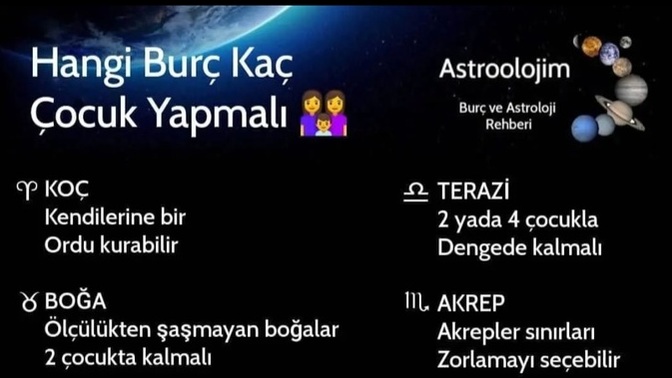 Burcunuza göre kaç çocuk yapmalısın?