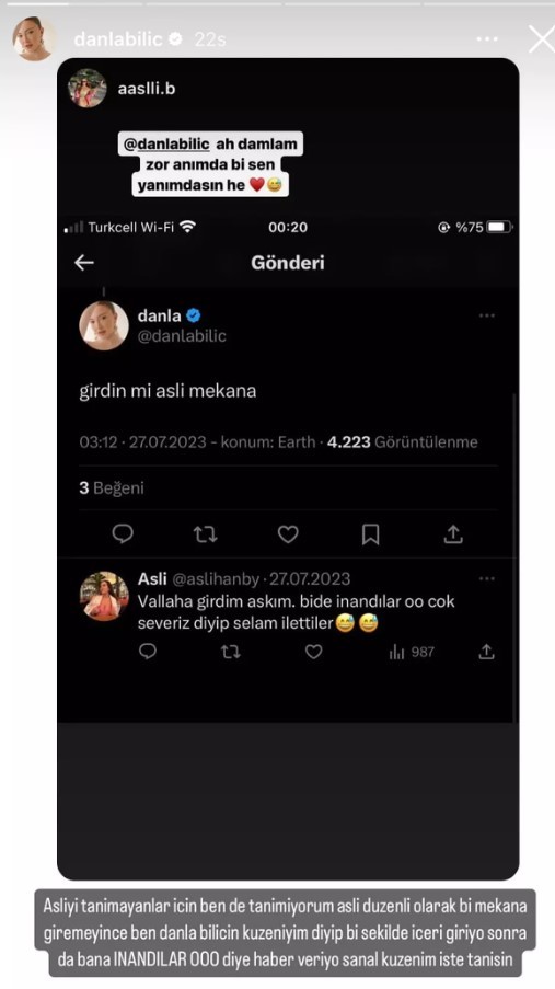 Mekanlara girebilmek için kendini Danla Biliçin kuzeni olarak tanıtan Aslıya, Danladan tam destek! Böyle bir anınız var mı?