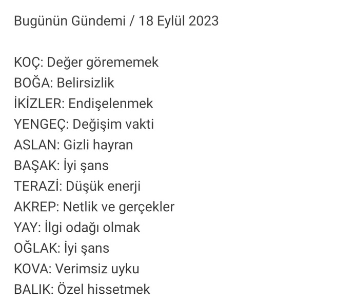 Burcunuza göre bugünkü gündeminiz nedir?