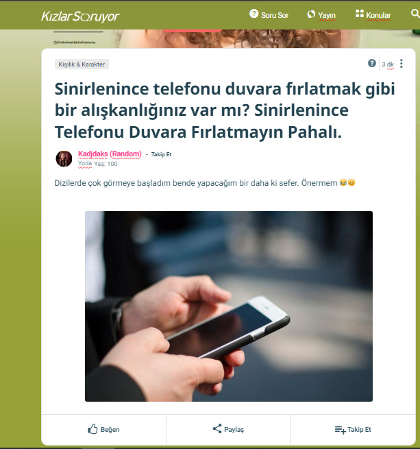 Sinirlenince telefonu duvara fırlatmak gibi bir alışkanlığınız var mı?