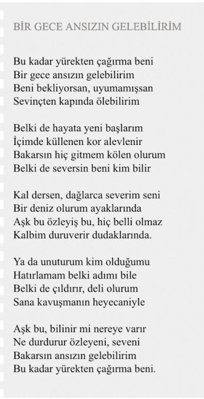 Size eşlik eden şarkı mı? şiir mi?
