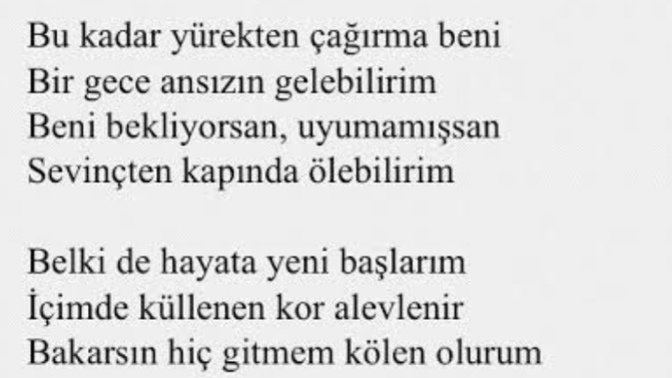 Size eşlik eden şarkı mı? şiir mi?