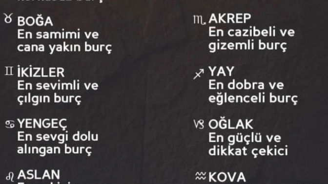 Araştırmalara göre burçların enleri nelerdir?