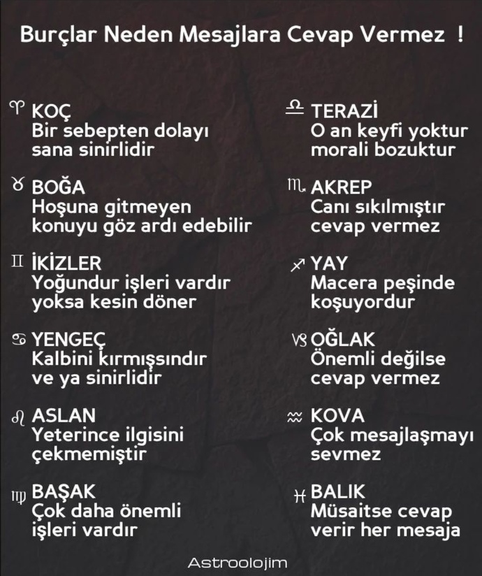 Burçlar mesajlara neden cevap vermez?