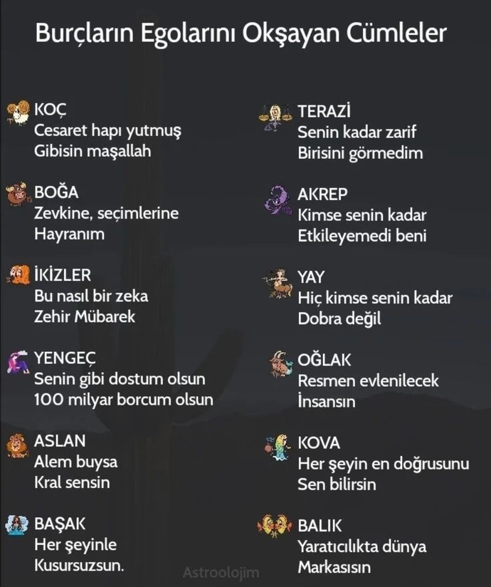 Burcuna göre senin egonu okşayan cümle hangisi?