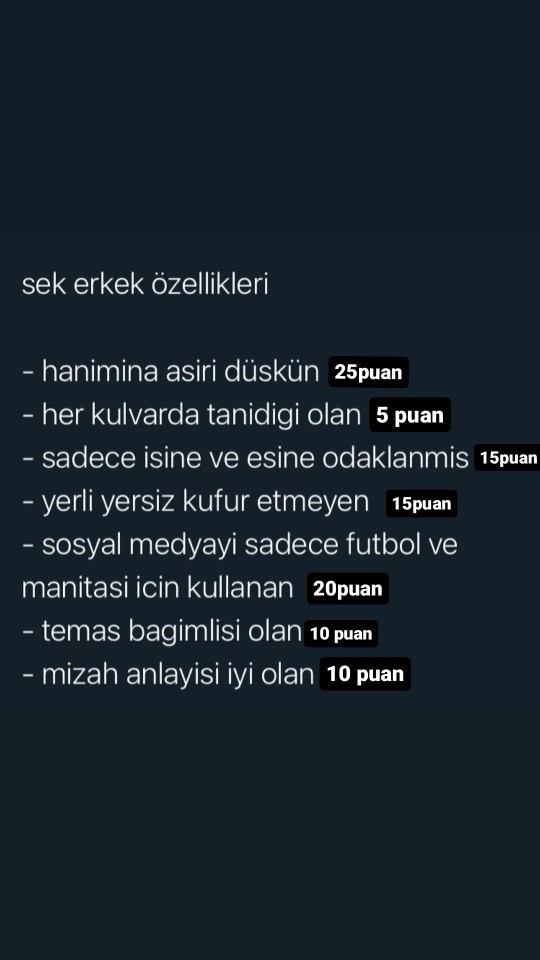 Kimler 100 üzerinden kaç puanla sek erkek?
