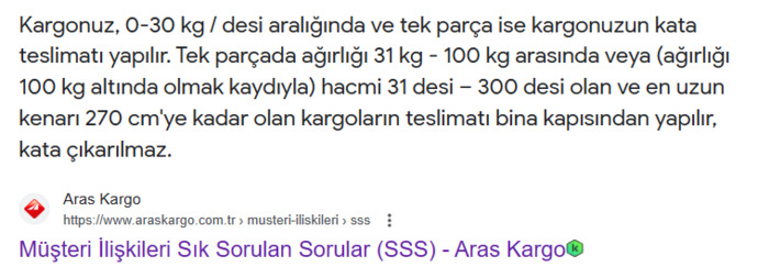 Kurye ağır kargoyu eve kadar çıkarmak zorunda mı?