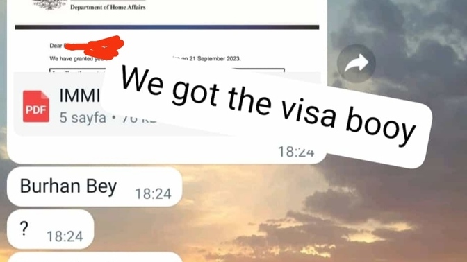 Avustralya'dan vize kabulü aldım. Bir hayırlı olsun yok mu?