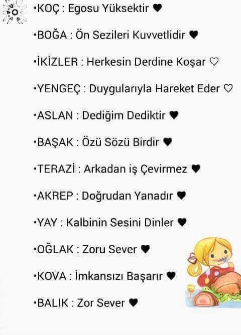 Sizin burç özelliğiniz hangisi?