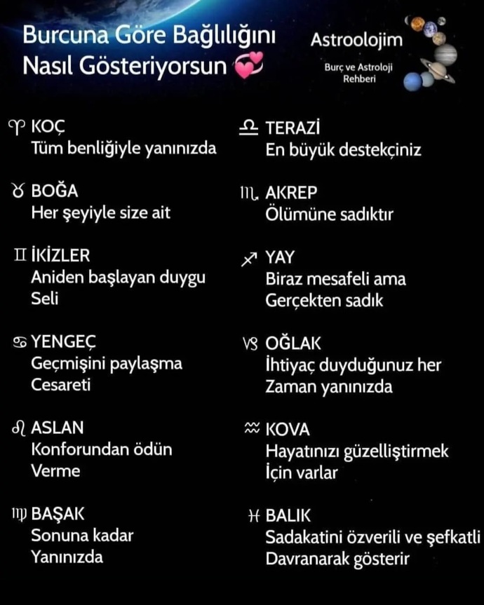 Burcuna göre bağlılığınızı nasıl gösteriyorsun?