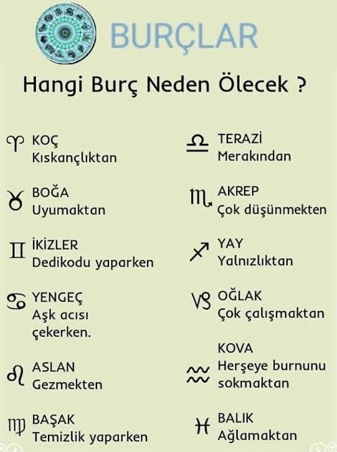 Hangi burç neden ölecek?