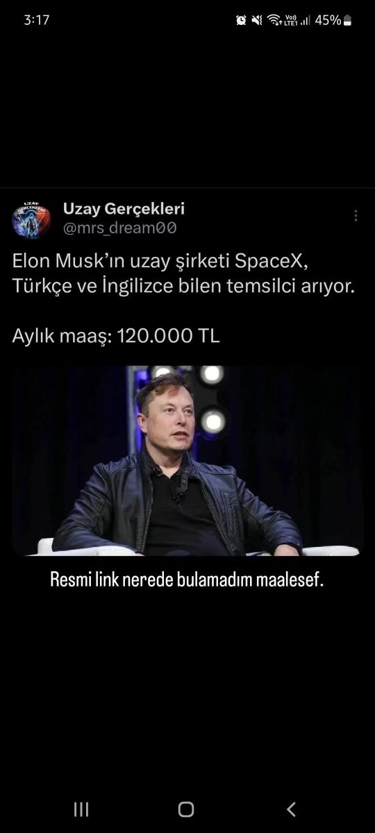 Elon Muskın SpaceX uzay şirketi, İngilizce ve Türkçe bilen temsilci arıyor. Başvuracak mısınız?