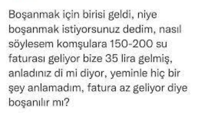 Sizin su fatıranız az mı geliyor çok mu geliyor?