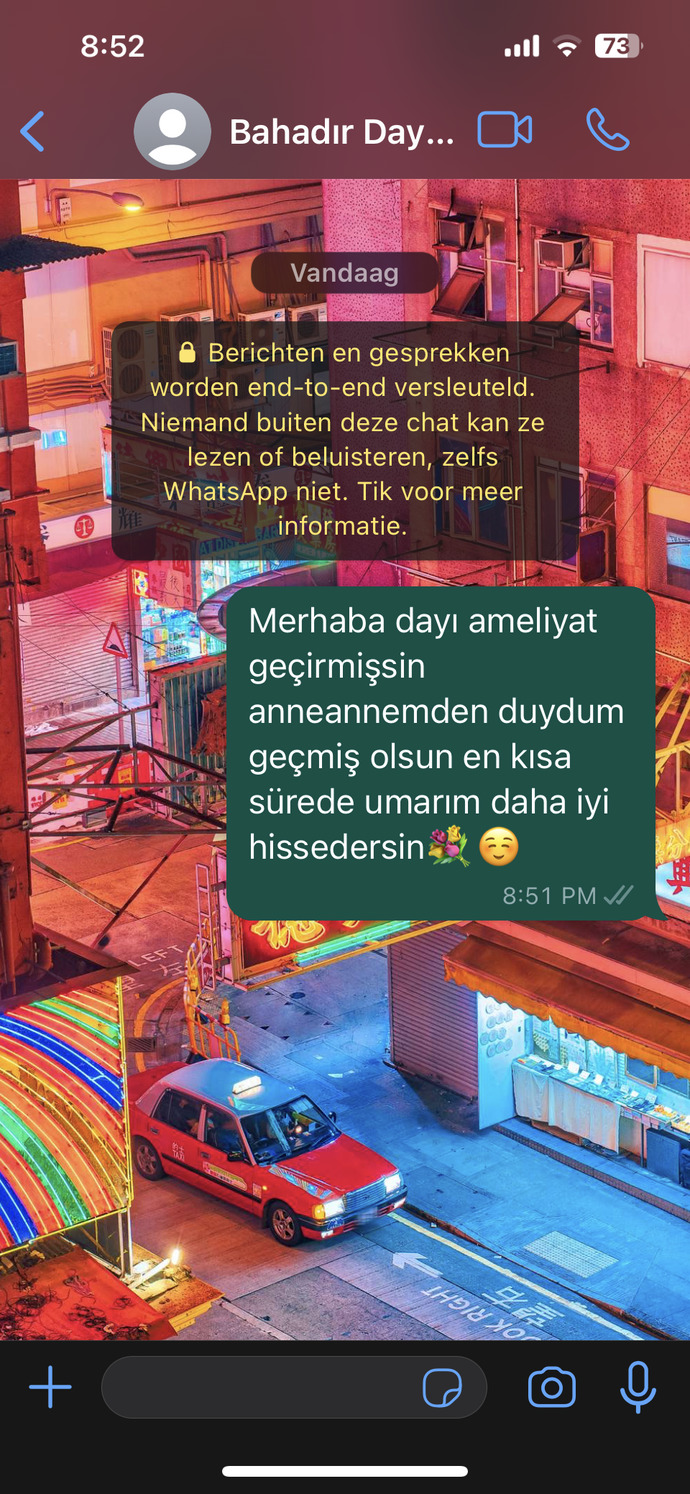 Dayıma geçmiş olsun mesajı attım yeterli mi?