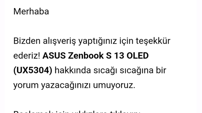 Asustan mail geldi ama alışveriş yapmadım?